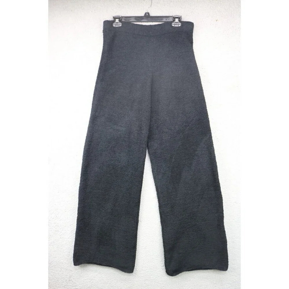 Egreis Plush Terry Lounge Pants-Wide Leg-Size Medium-High Waist